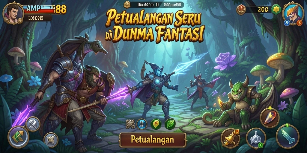 Tampilan antarmuka intuitif dalam game Petualangan AMPER88.