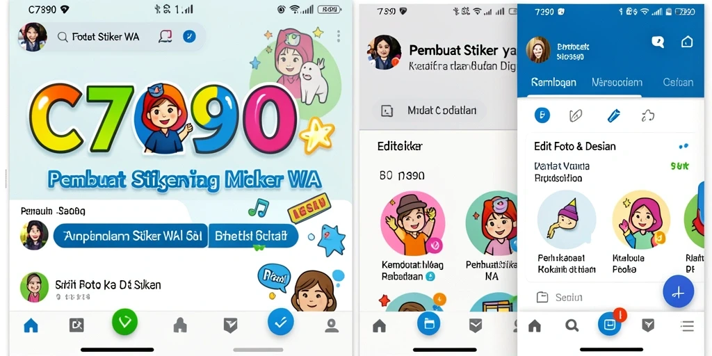 Antarmuka C7890 yang sederhana dan fungsional untuk Pembuat Stiker WA.