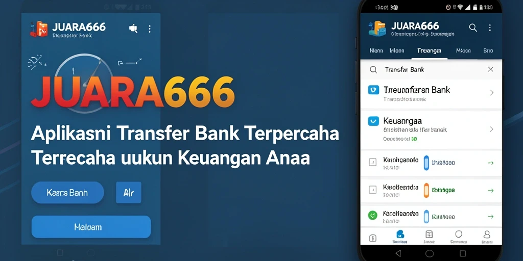 Screenshot aplikasi JUARA666 dengan antarmuka Transfer Bank yang user-friendly.