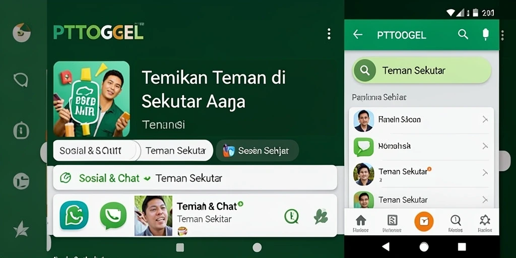 Tampilan utama PTTOGEL yang menampilkan fungsi pencarian teman.