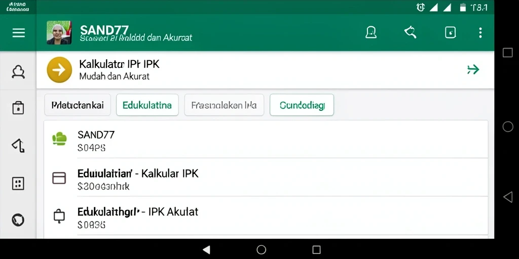 Antarmuka aplikasi SAND77 untuk Kalkulator IPK yang memudahkan pengguna.